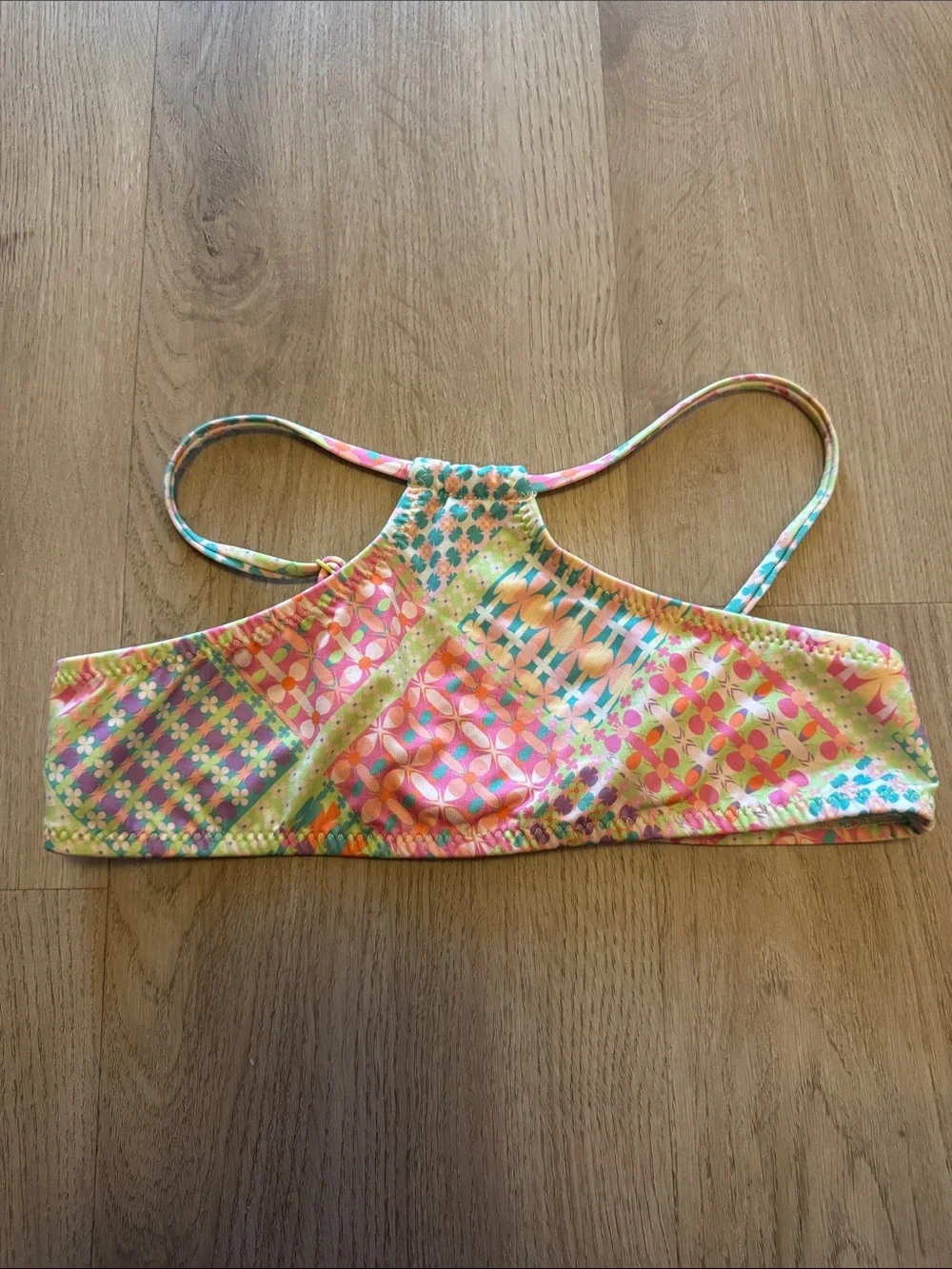 Zara Girls Multicolor Patchwork Bikini — Pink, Yellow, Green, Blue